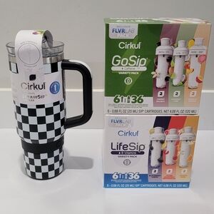 Cirkul GoSip & LifeSip Variety Pack with Black and White Travel Tumbler